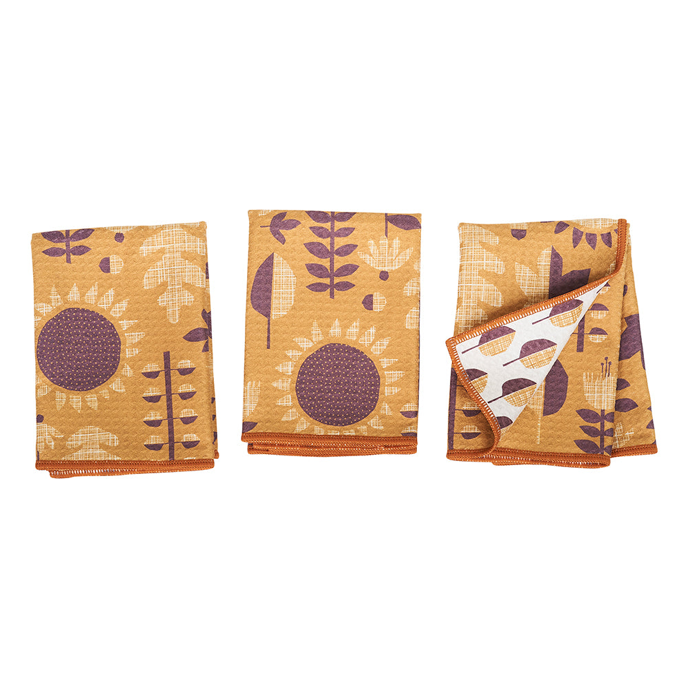 Mighty Mini Towel (Set of 3) Reversible - HJ Mod Sunflower