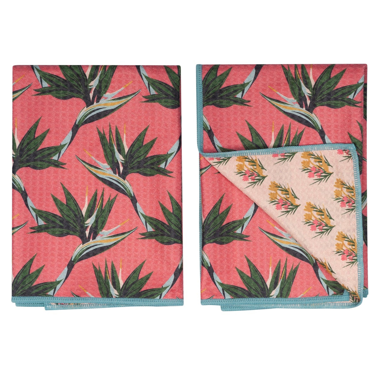 Toalla de doble uso (juego de 2) reversible - JL Bird of Paradise 