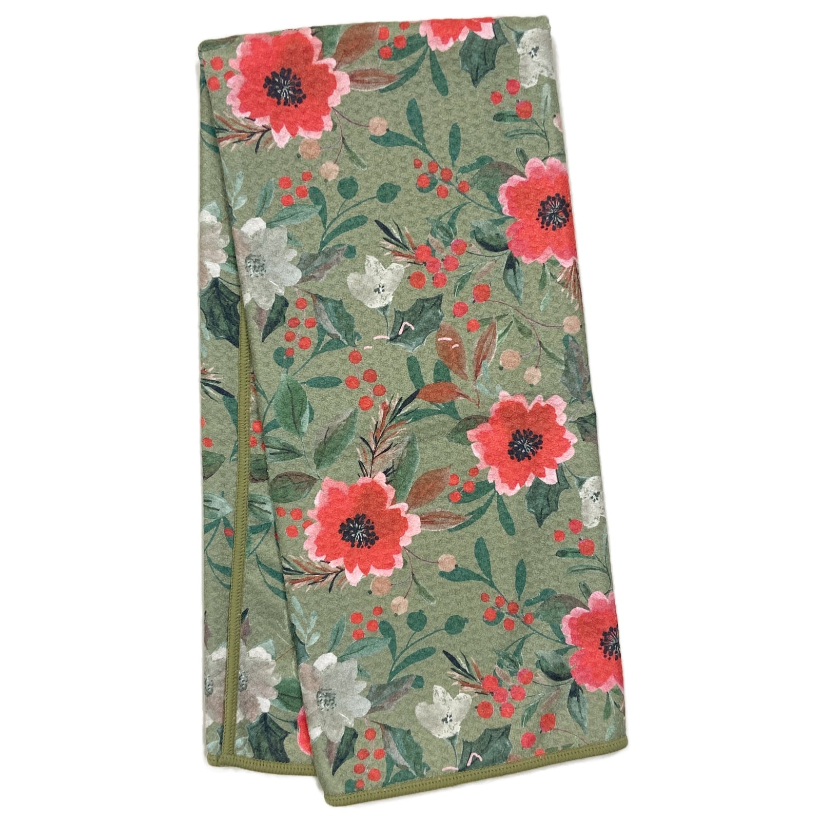 Anywhere Towel - Holiday Flora Kitchen Towels Once Again Home Co. Sage  