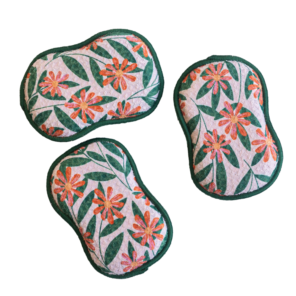 RE:usable Sponges (Set of 3) - RJW Pink Glow Sponges &amp; Scouring Pads Once Again Home Co.   