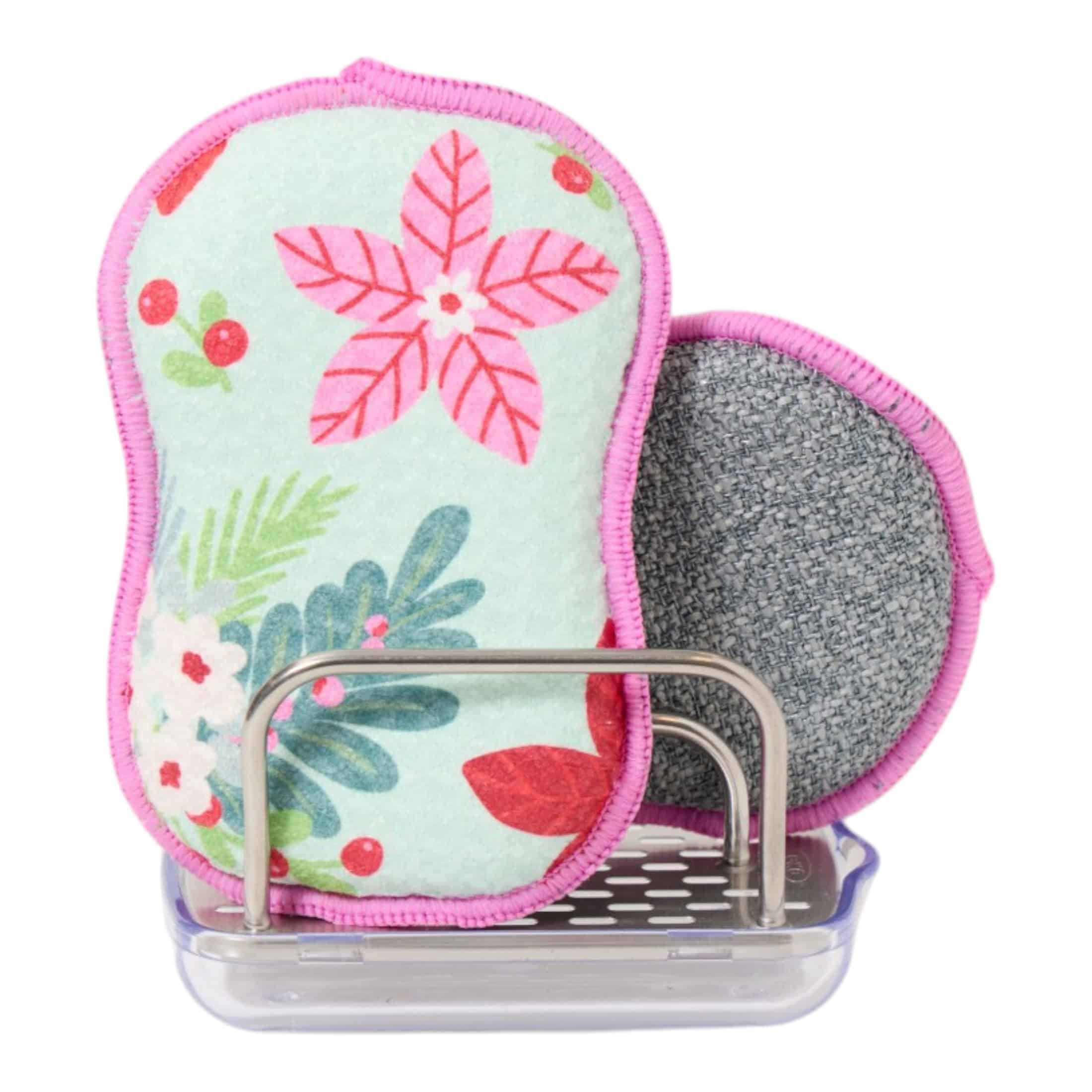 RE:usable Sponges (Set of 3) - Signature Poinsettia Garden