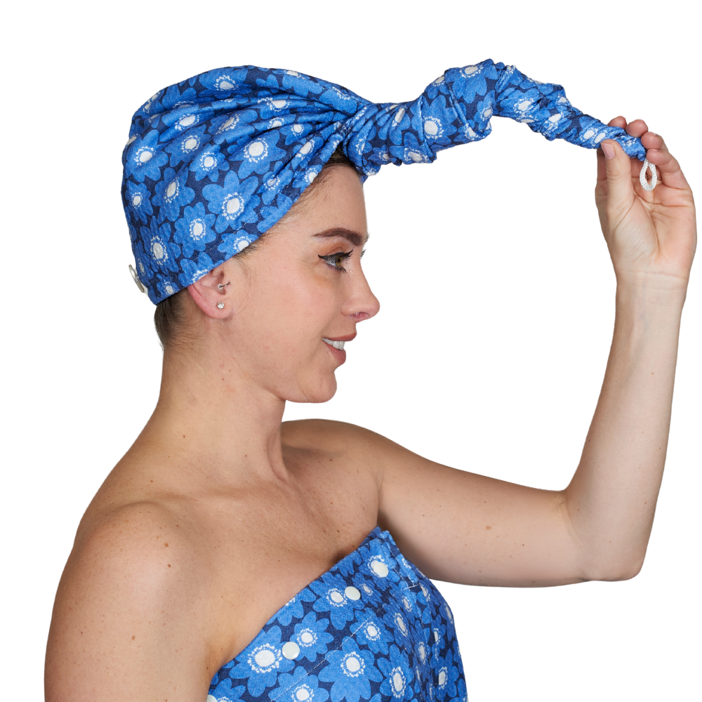 Hair Towel Wrap Double Sided - Signature Collection Pop Daisy