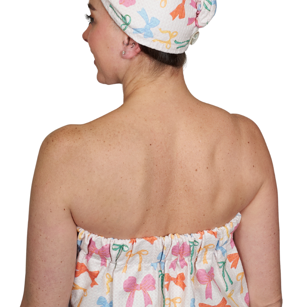 Bath Wrap - Mable Tan Ribbons