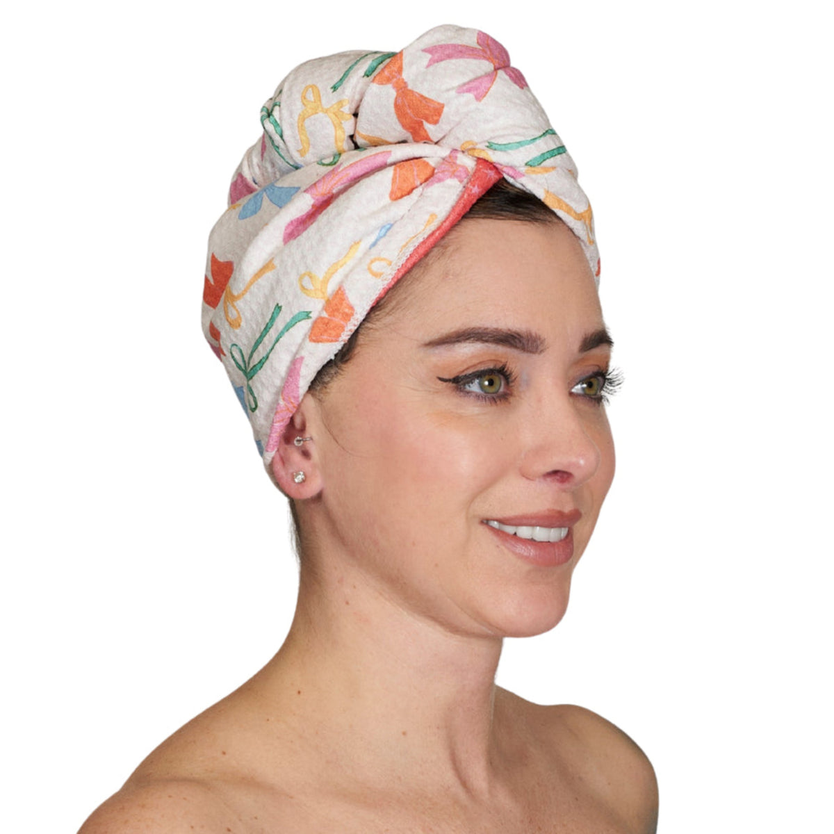 Hair Towel Wrap Double Sided - Mable Tan Ribbons