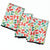 Set of three folded towels with black Scottie dog silhouette pattern on a turquoise background