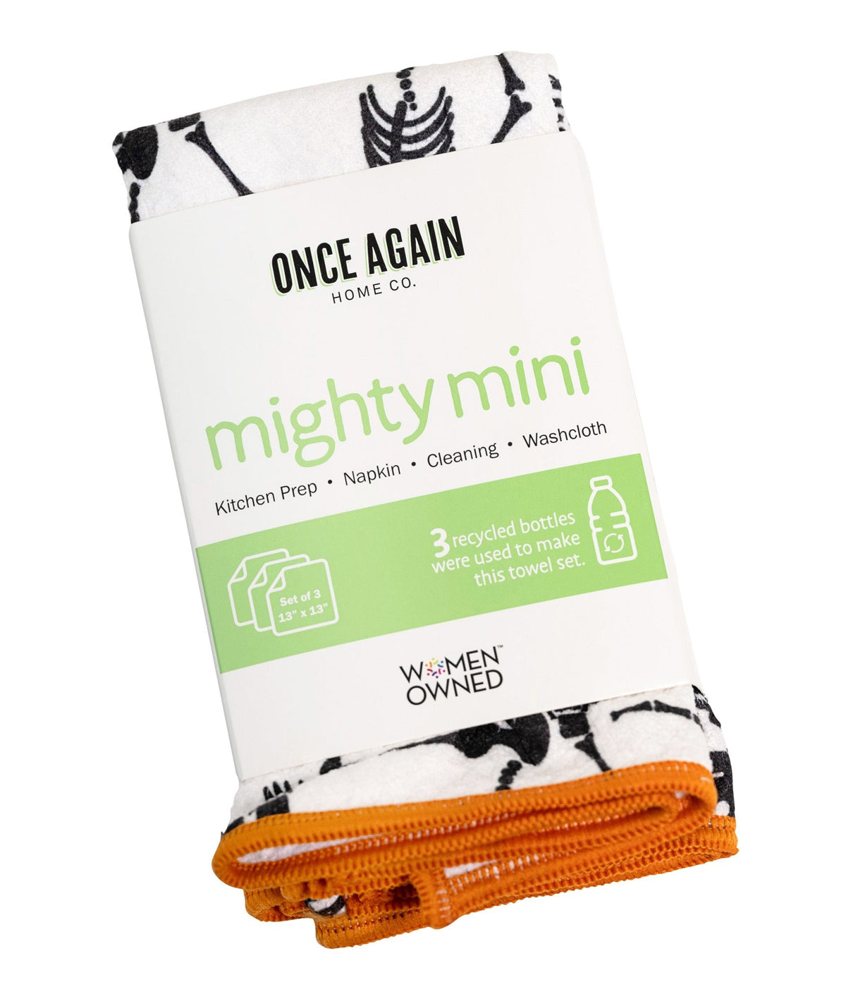 Mighty Mini Towel (Set of 3) - Halloween Skeleton