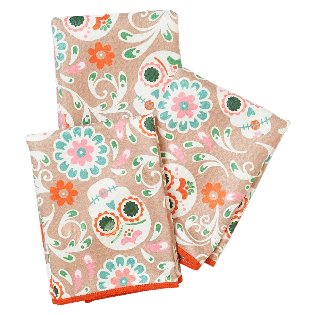 Mighty Mini Towel (Set of 3) Reversible - Heather Jacobs Sugar Skull