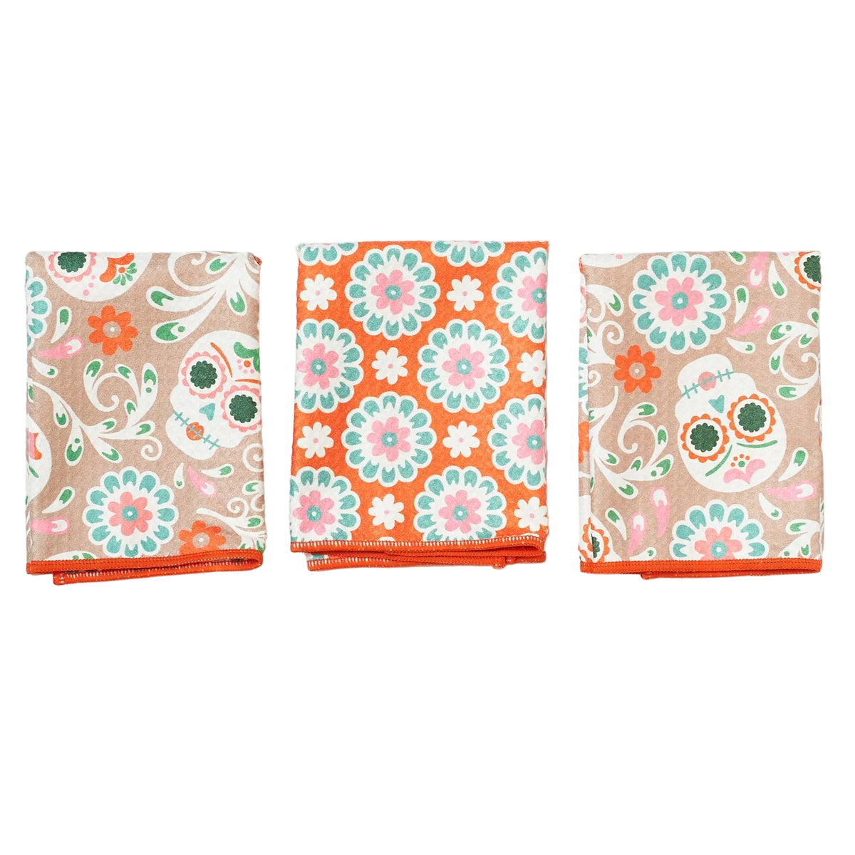 Mighty Mini Towel (Set of 3) Reversible - Heather Jacobs Sugar Skull