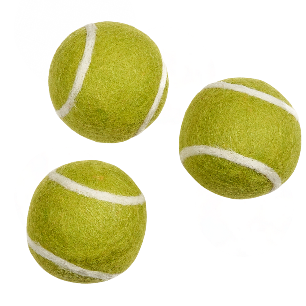 Wool Dryer Balls - Set of 3 Tennis
