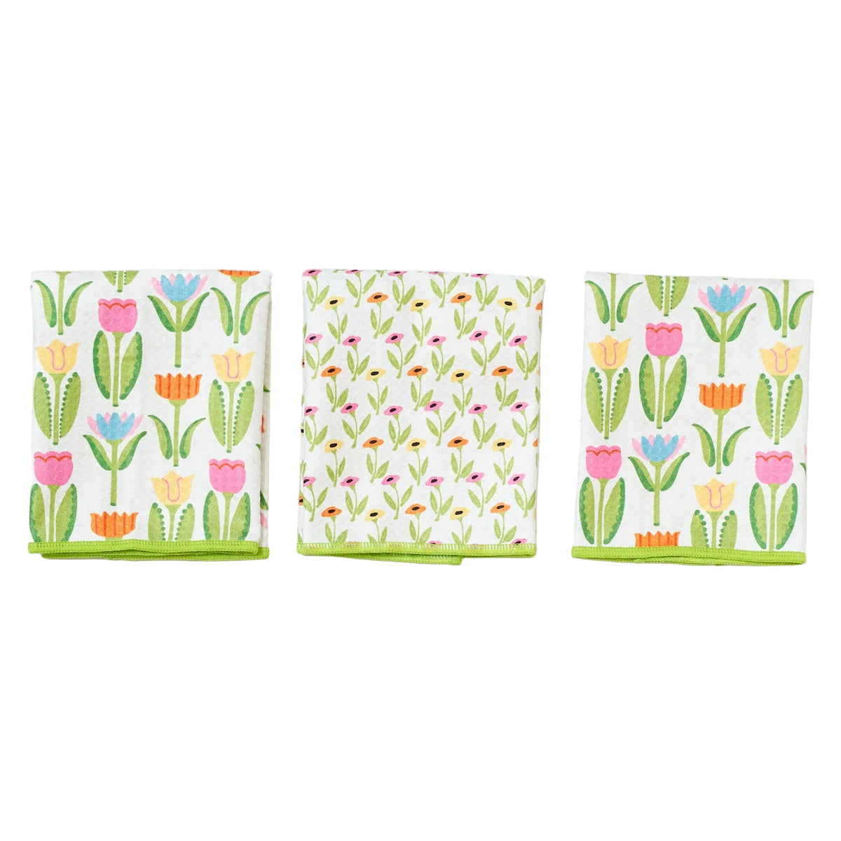 Mighty Mini Towel (Set of 3) Reversible - Mary Engelbreit Tulips