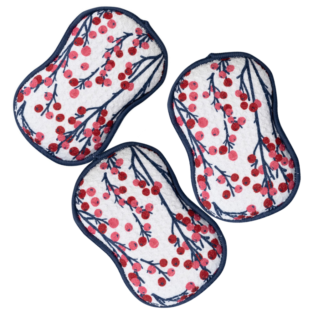 RE:usable Sponges (Set of 3) - Winter Fruit Sponges &amp; Scouring Pads Once Again Home Co. White  