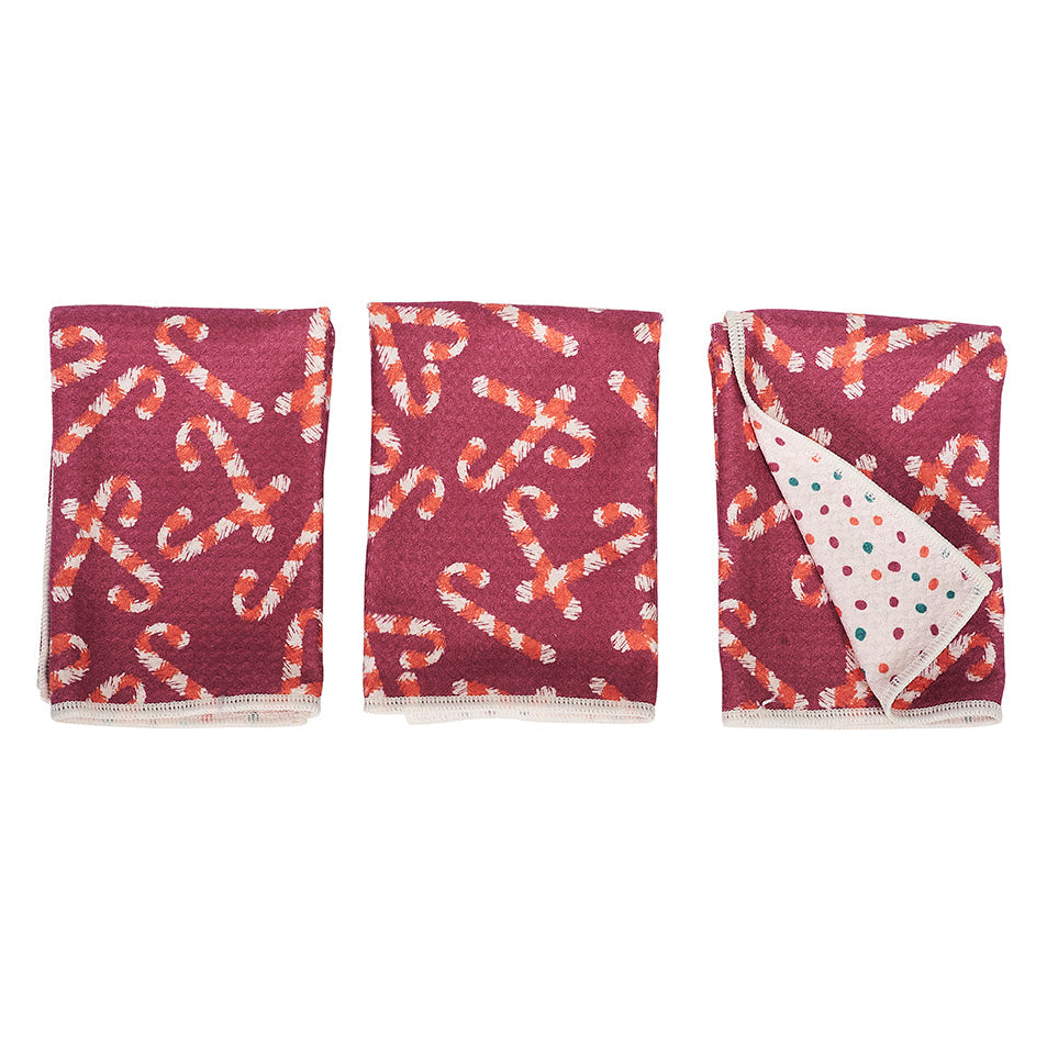 Toalla Mini Mighty (Juego de 3) Reversible - ZW Candy Cane 