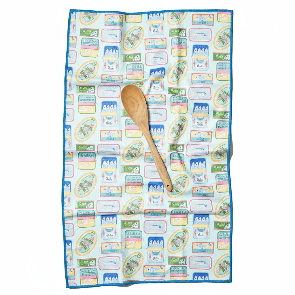 Anywhere Towel Reversible - Mable Tan Sardines - Once Again Home Co.