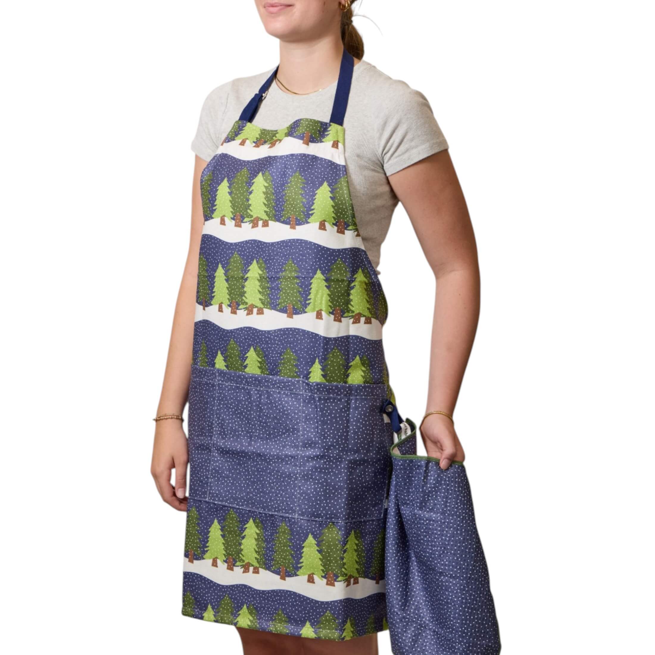 Attach and Go Apron - Kate Nelligan Midnight Snow - Once Again Home Co.