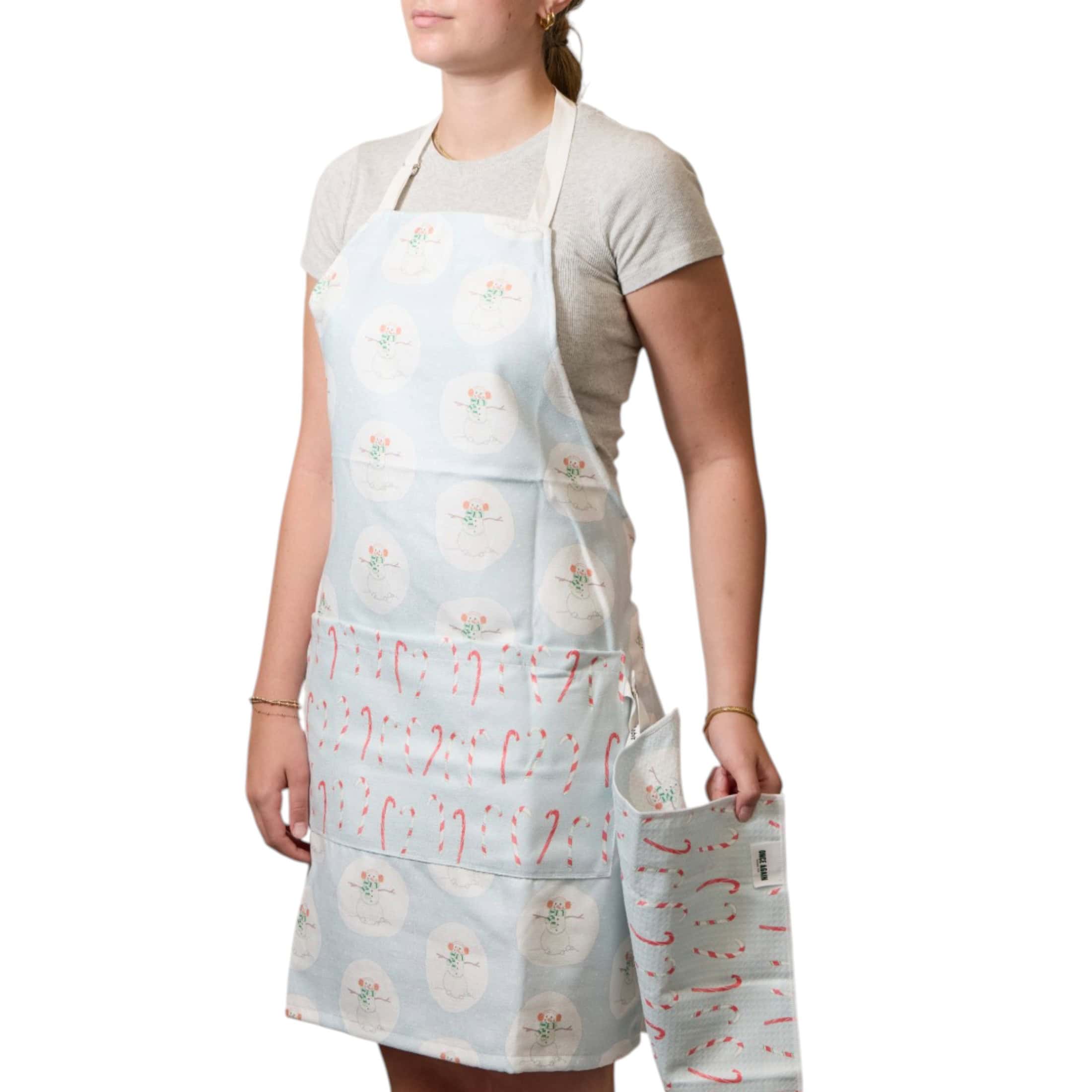 Attach and Go Apron - Sara Fitz Happy Snowman - Once Again Home Co.