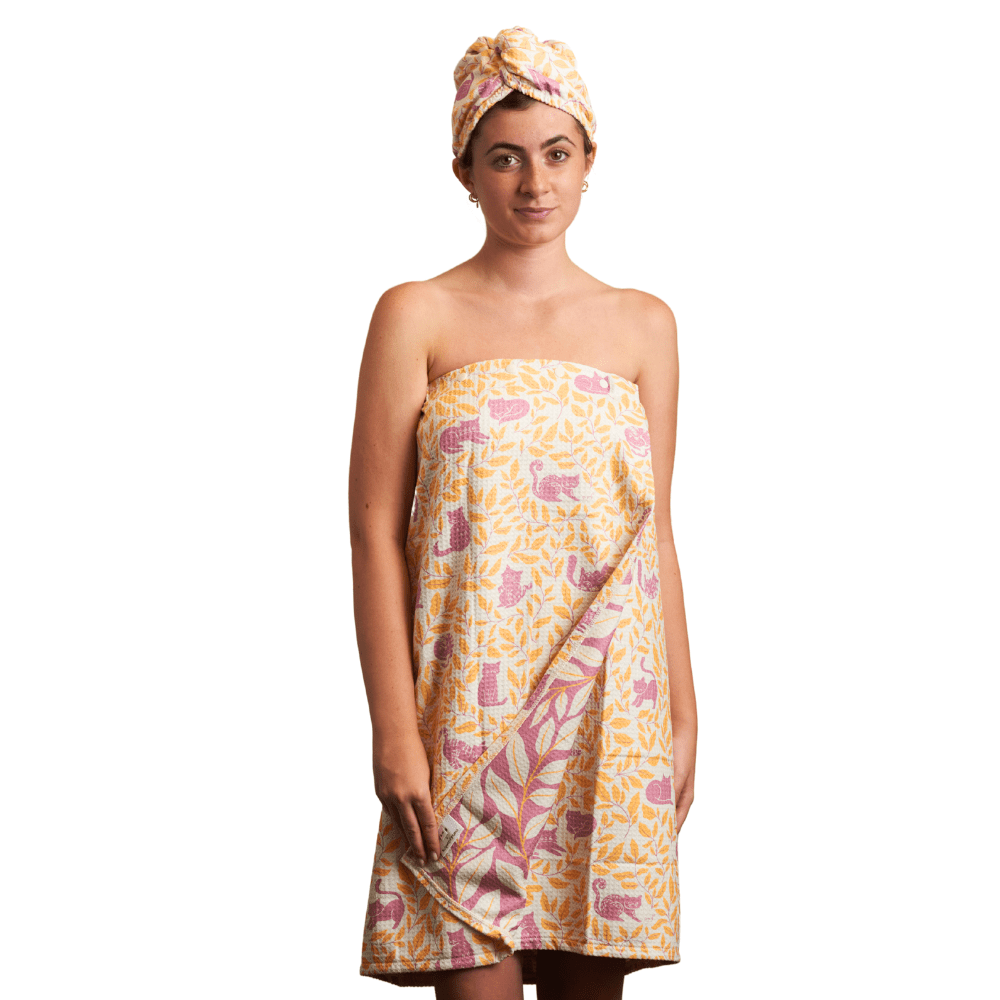 Bath Wrap - Nuthatch Cat Club (S/M) - Once Again Home Co.