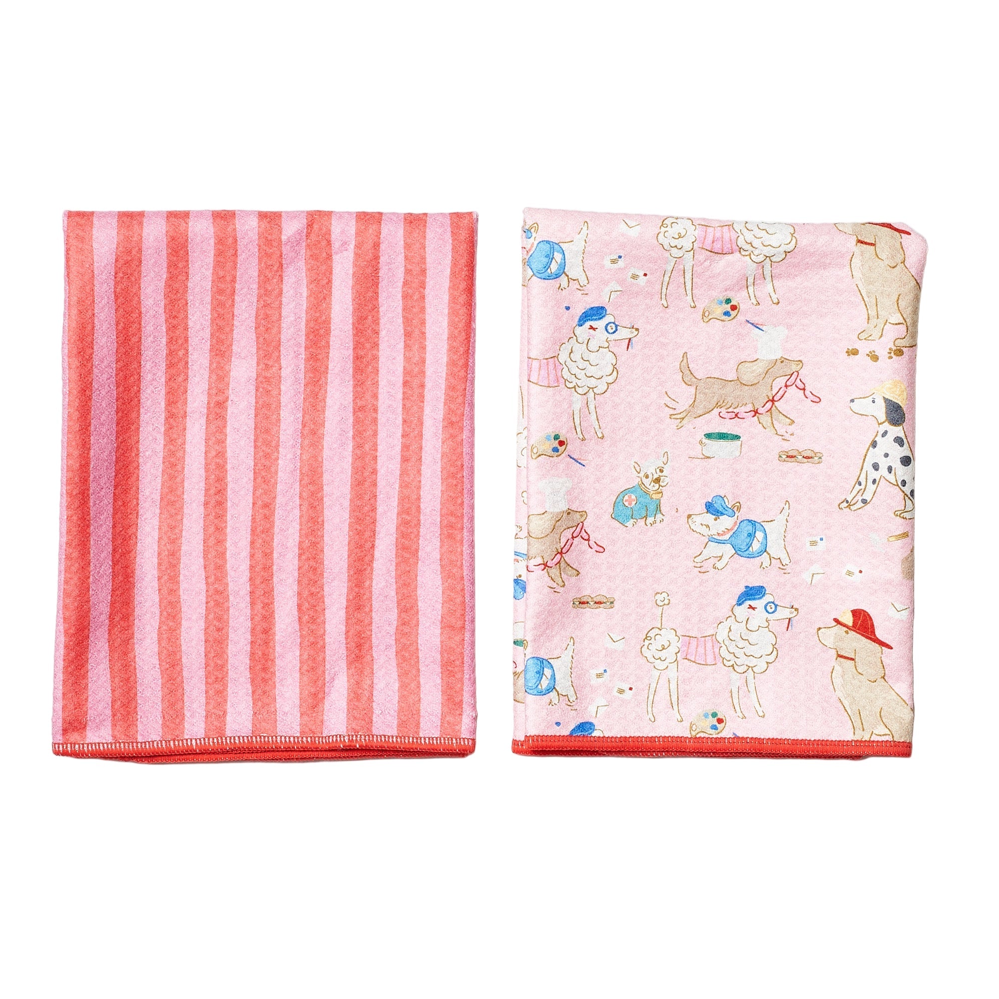 Double Duty (set of 2) reversible - Mable Tan Canine Caper - Once Again Home Co.