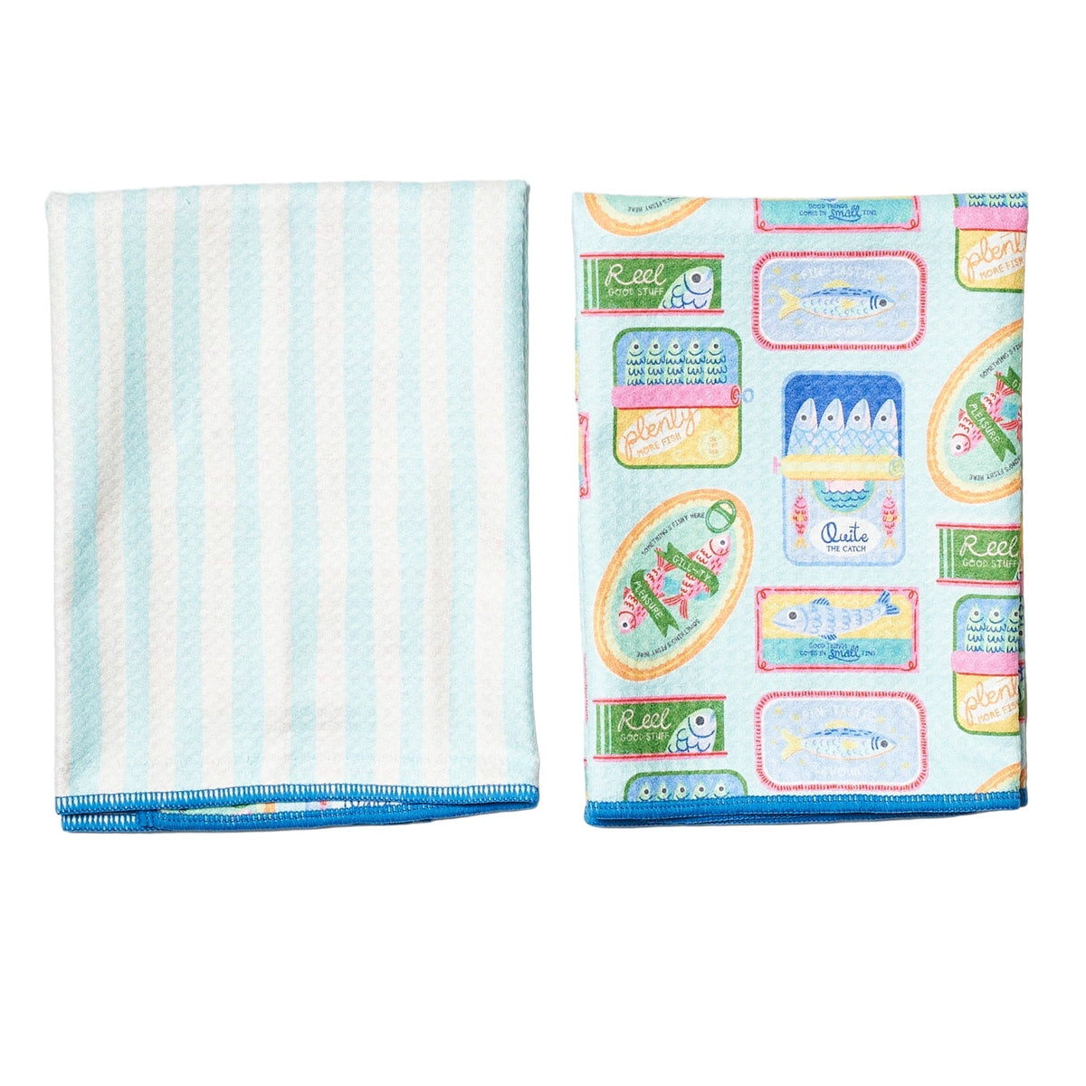 Double Duty (set of 2) reversible - Mable Tan Sardines - Once Again Home Co.