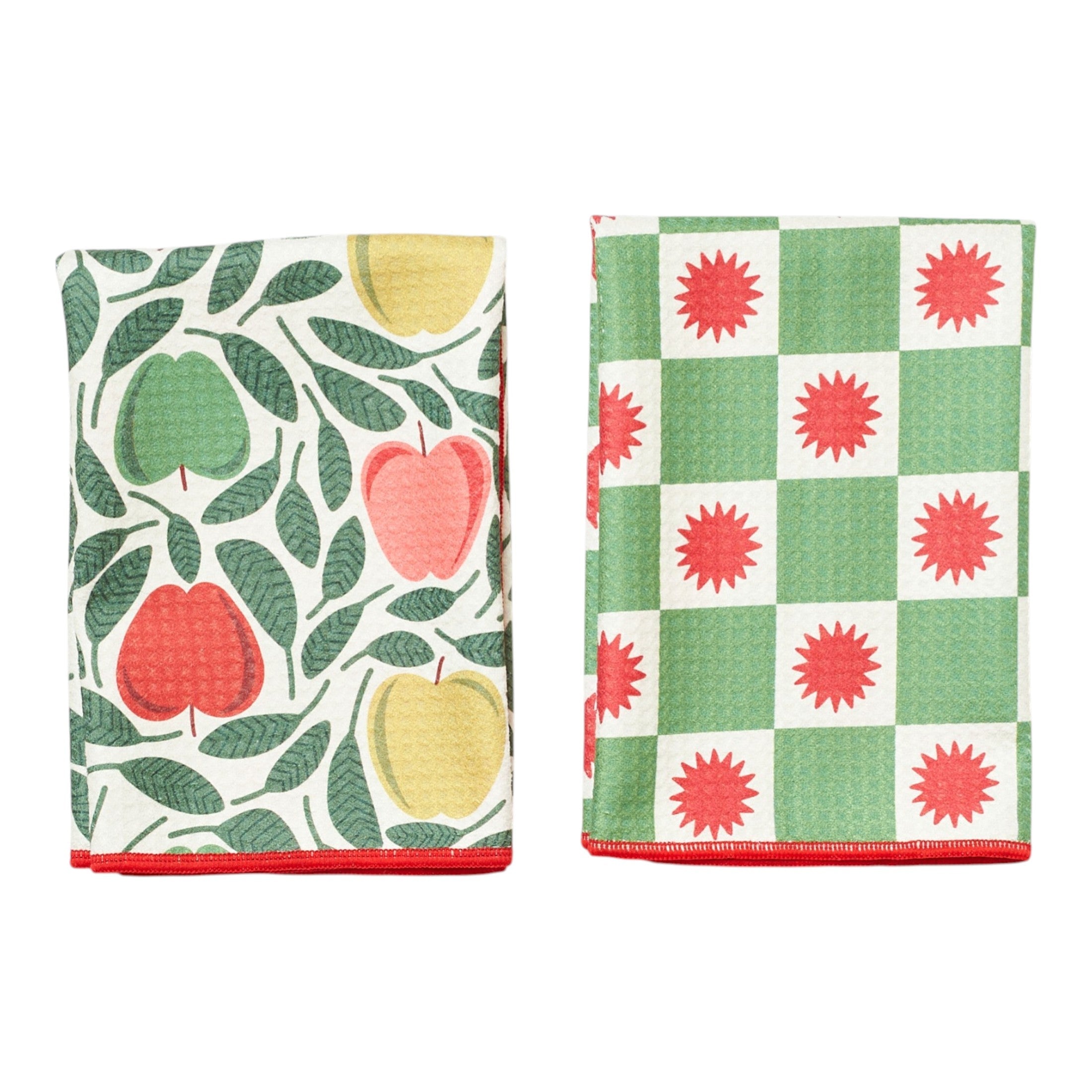 Double Duty (set of 2) reversible - Rebecca Jane Woolbright Happy Apple - Once Again Home Co.