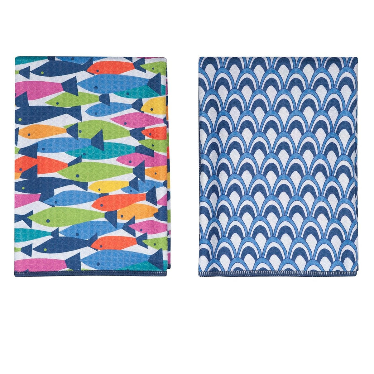 Double Duty Towel (set of 2) Reversible - Kate Nelligan Fish - Once Again Home Co.