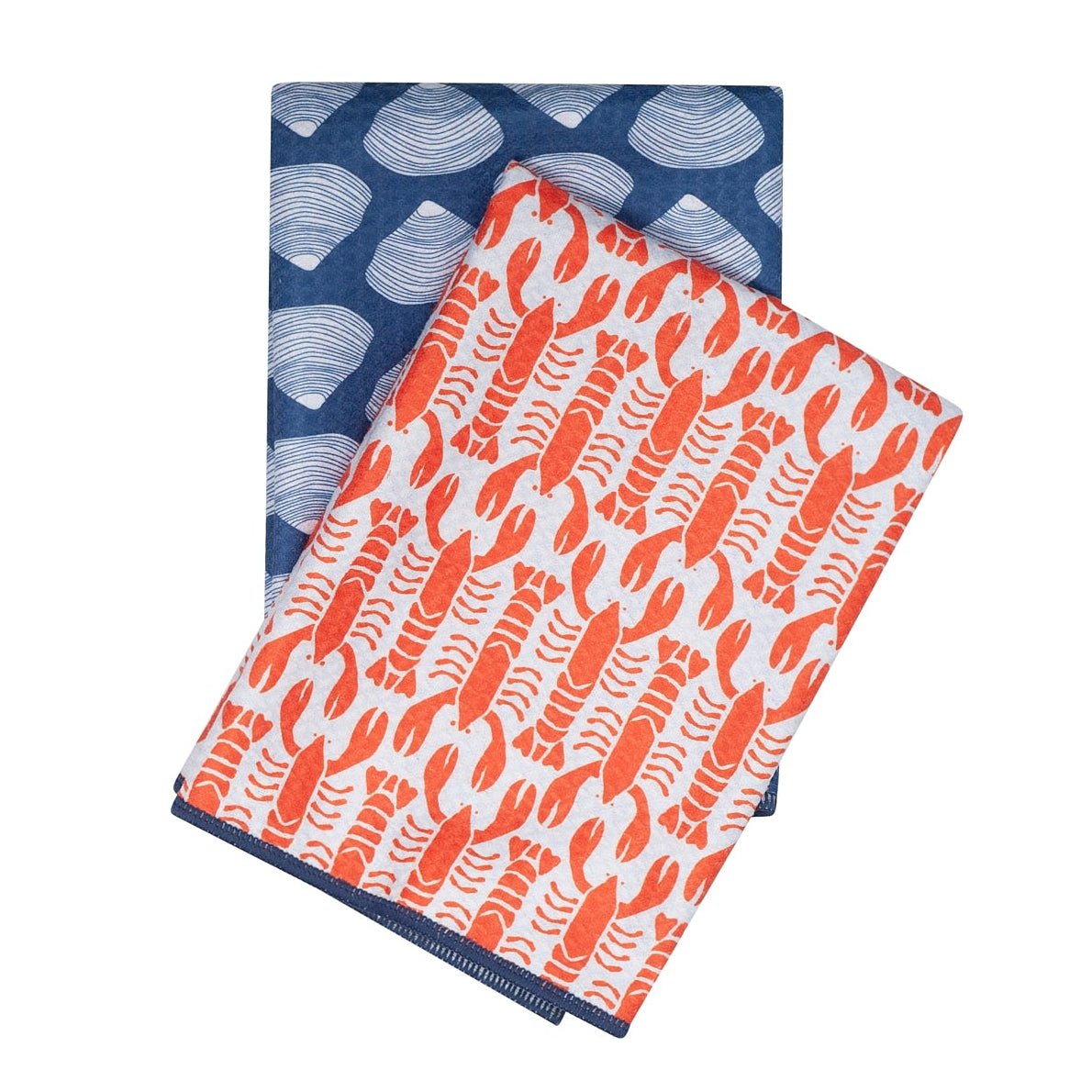 Double Duty Towel (set of 2) Reversible - Kate Nelligan Lobster - Once Again Home Co.