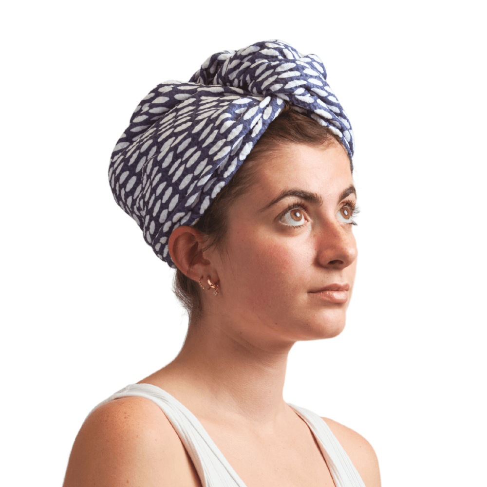 Hair Towel Wrap - Beans in Navy - Once Again Home Co.