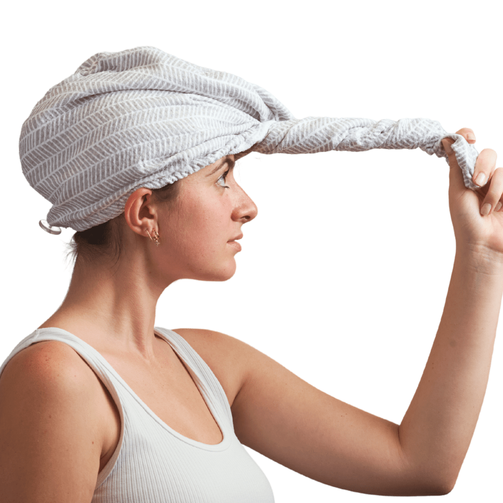 Hair Towel Wrap - Branches in Grey - Once Again Home Co.