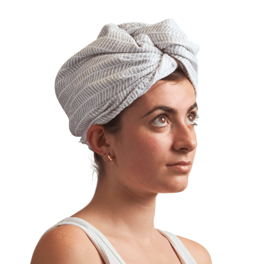 Hair Towel Wrap - Branches in Grey - Once Again Home Co.