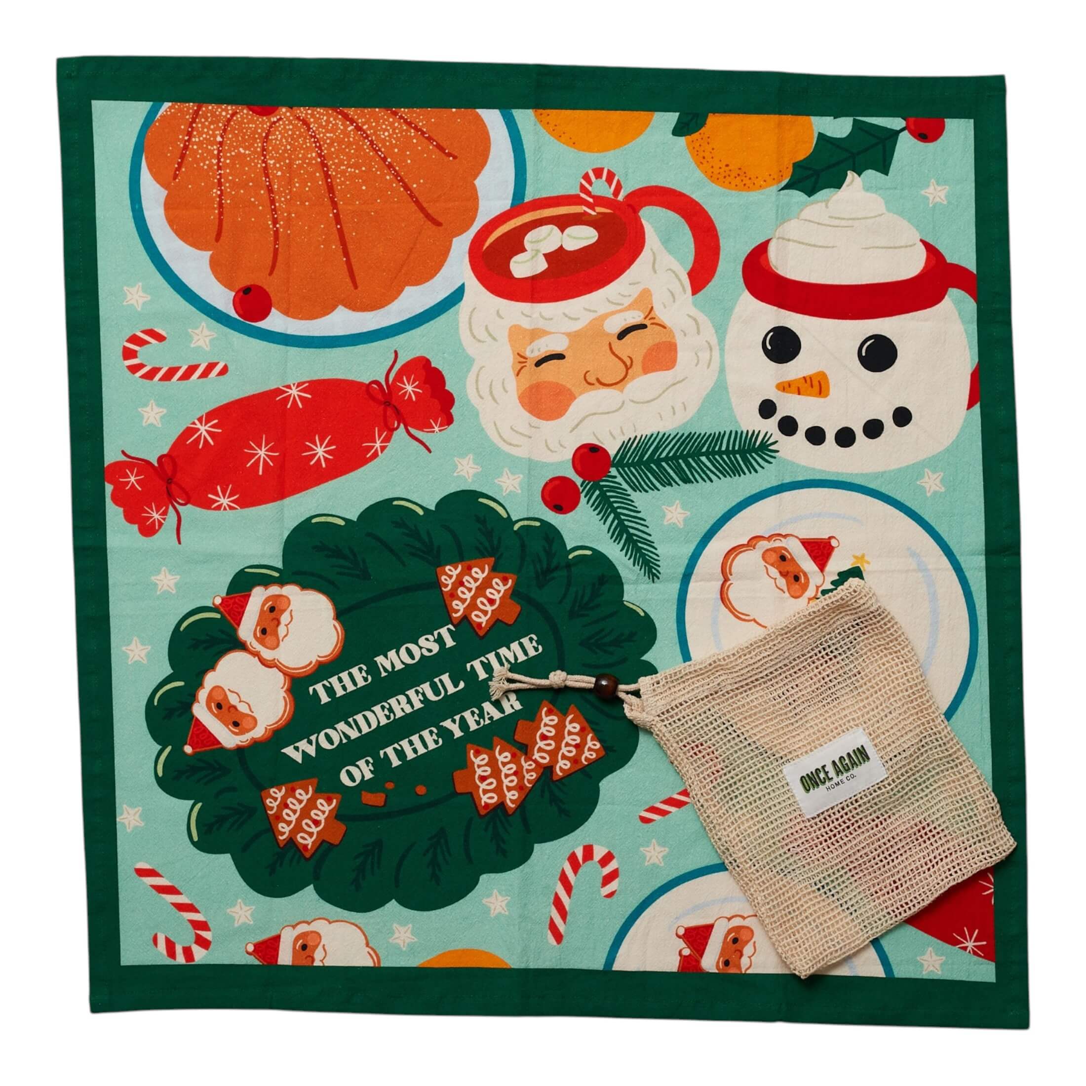 Heritage Organic Towel Set - Mable Tan Christmas Table - Once Again Home Co.