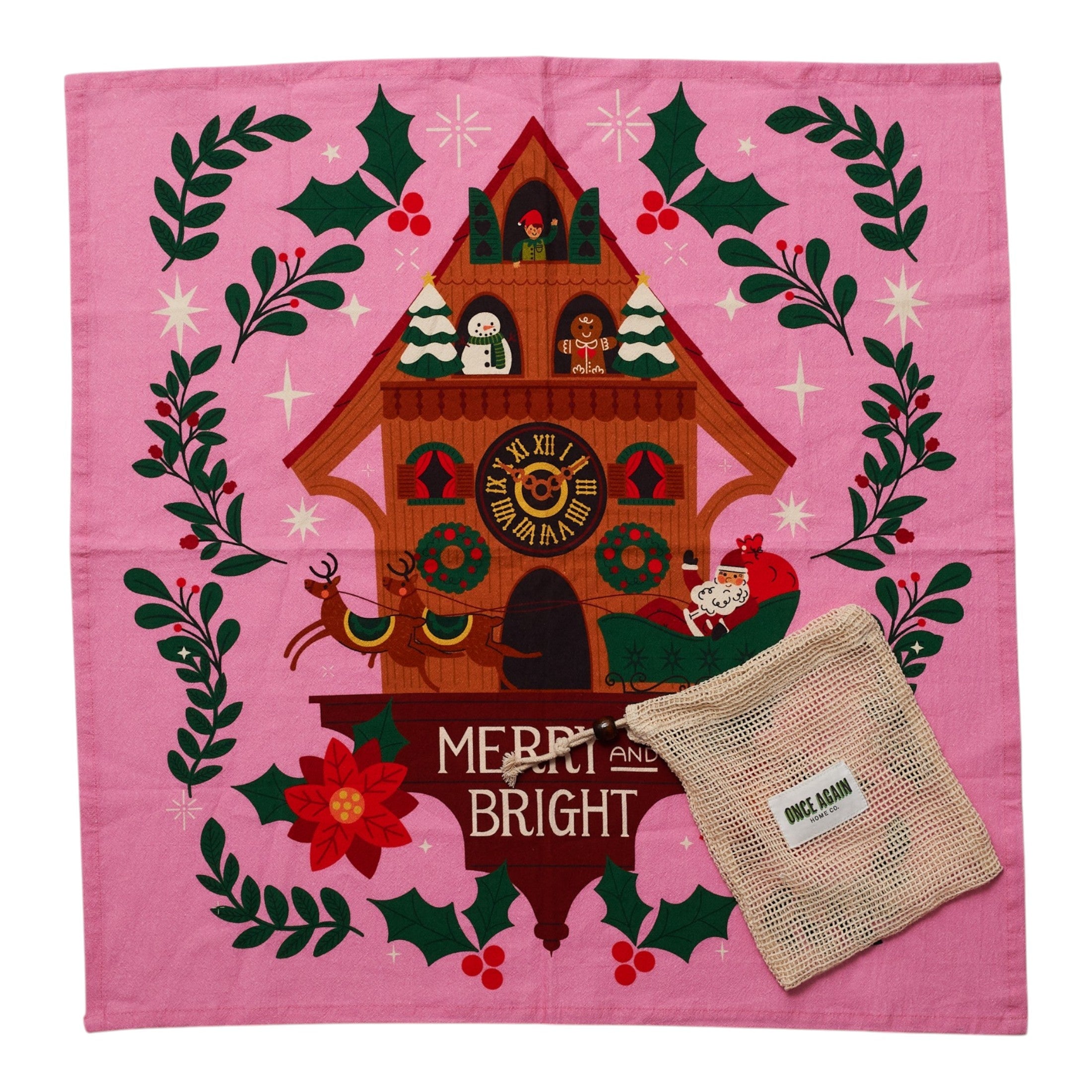 Heritage Organic Towel Set - Mable Tan Merry & Bright - Once Again Home Co.