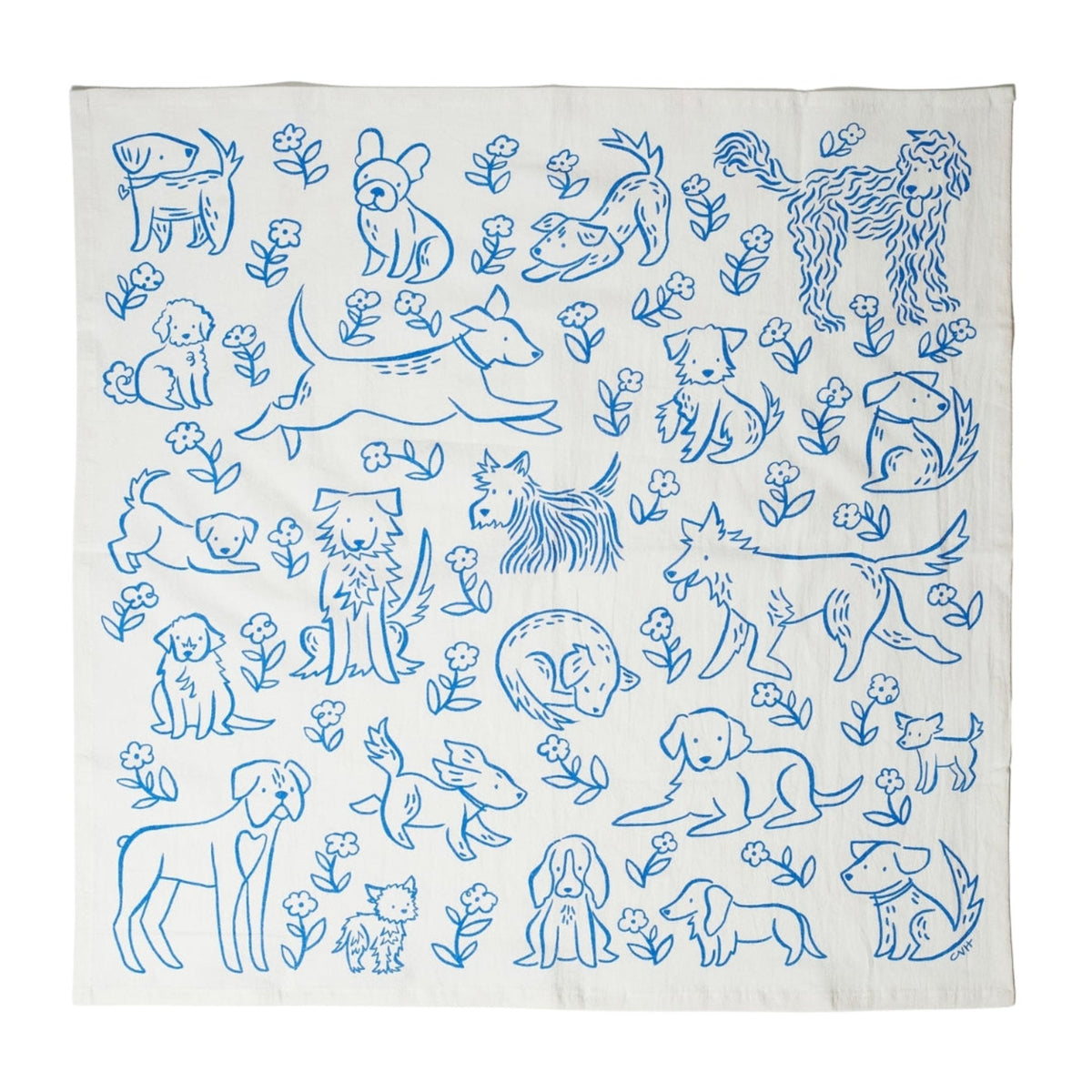 Heritage Organic Towel Set - Nuthatch Dog Sketch - Once Again Home Co.