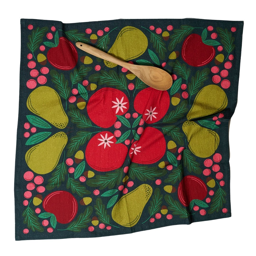 Heritage Organic Towel Set - Rebecca Jane Woolbright Folky Fruit - Once Again Home Co.