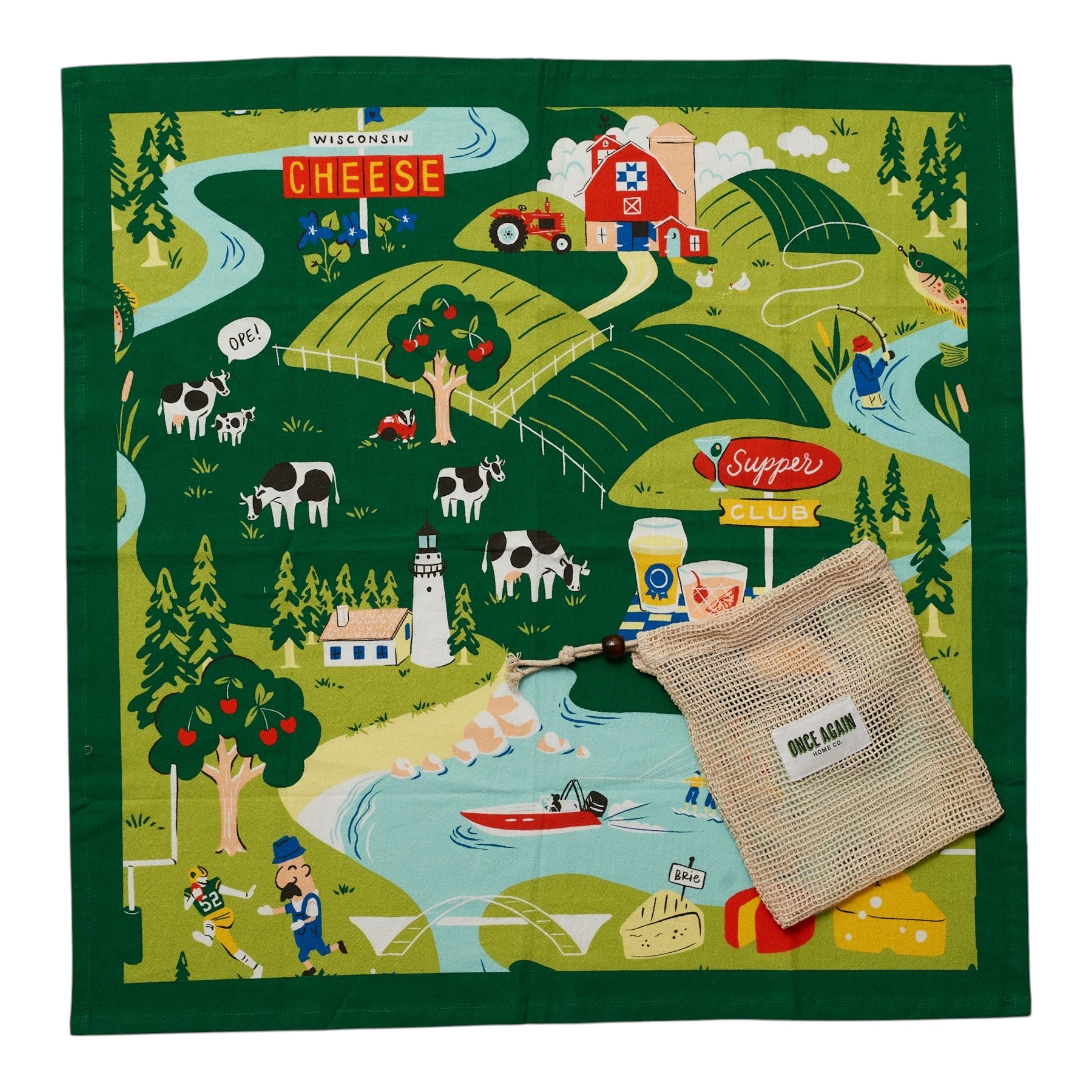 Heritage Organic Towel Set - Wisconsin State - Once Again Home Co.
