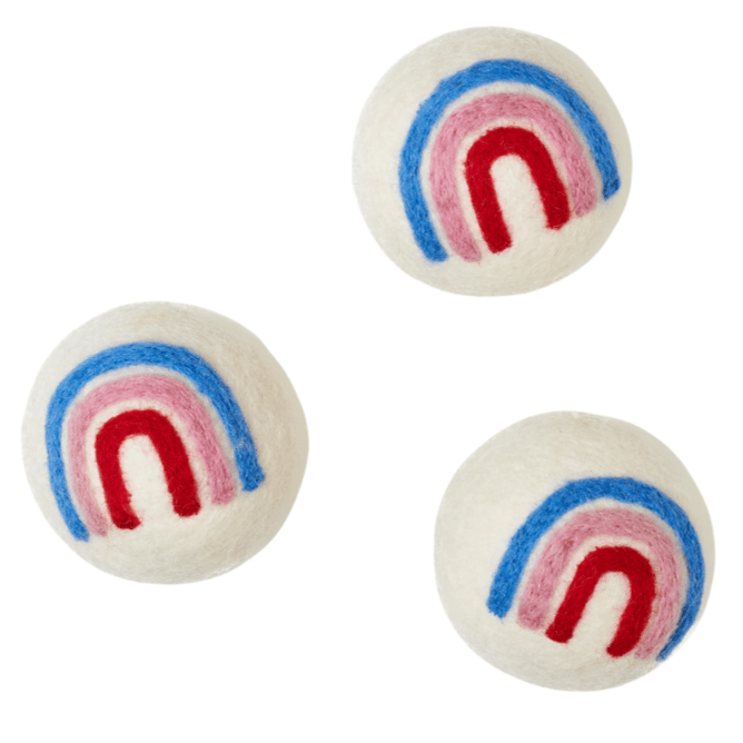 Laundry Wool Dryer Balls - Set of 3 Rainbow - Once Again Home Co.