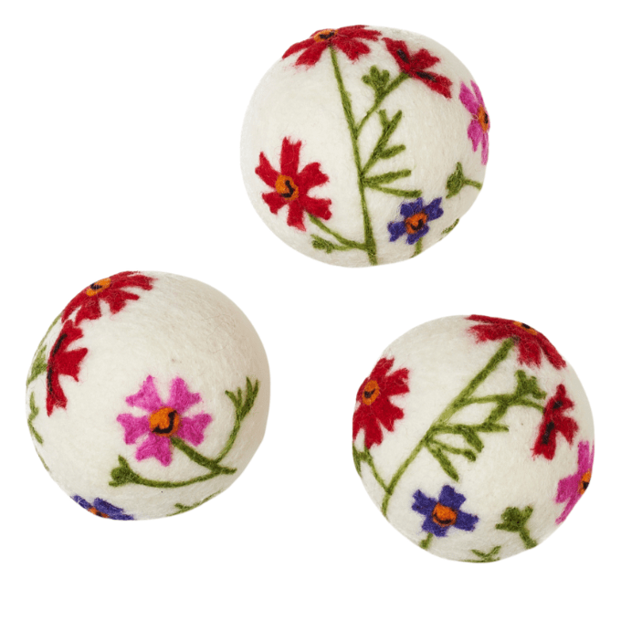 Laundry Wool Dryer Balls - Set of 3 Wildflower - Once Again Home Co.
