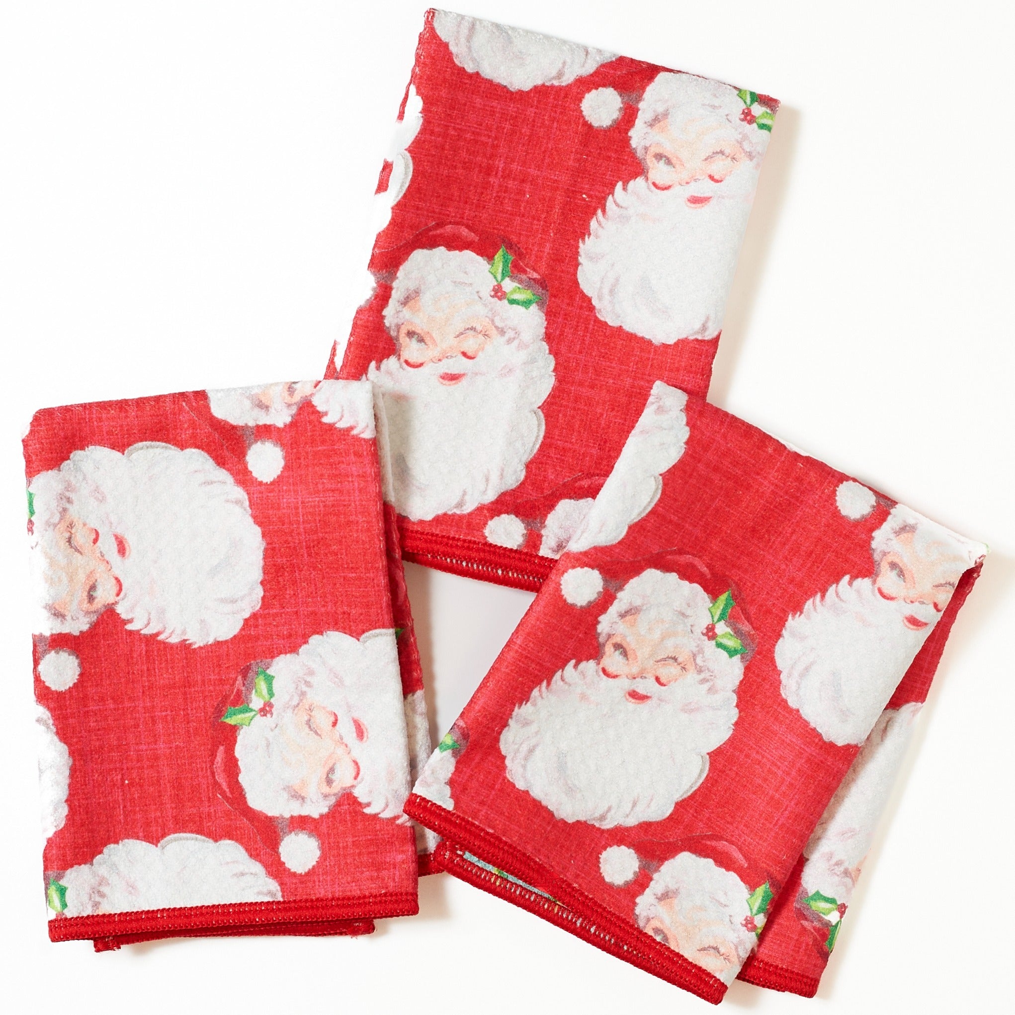 Mighty Mini Towel (Set of 3) Reversible - Heather Collins Santa Baby - Once Again Home Co.