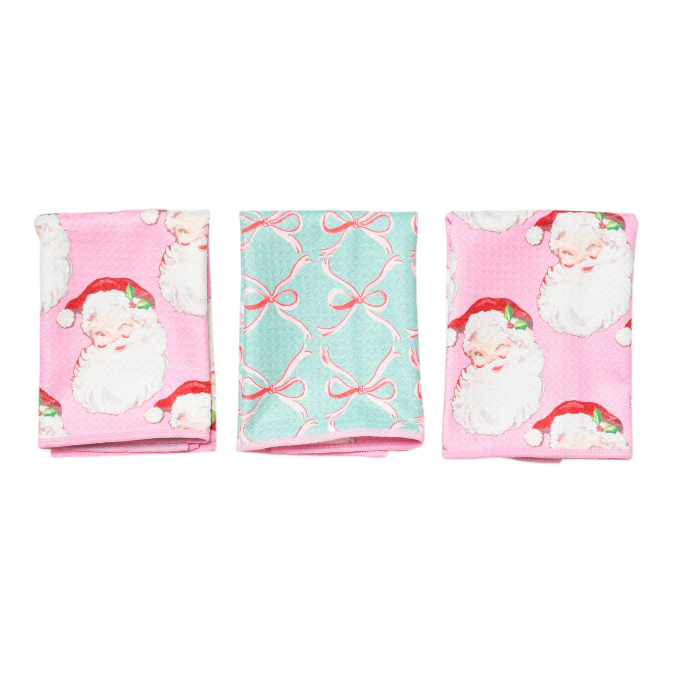 Mighty Mini Towel (Set of 3) Reversible - Heather Collins Santa Baby - Once Again Home Co.