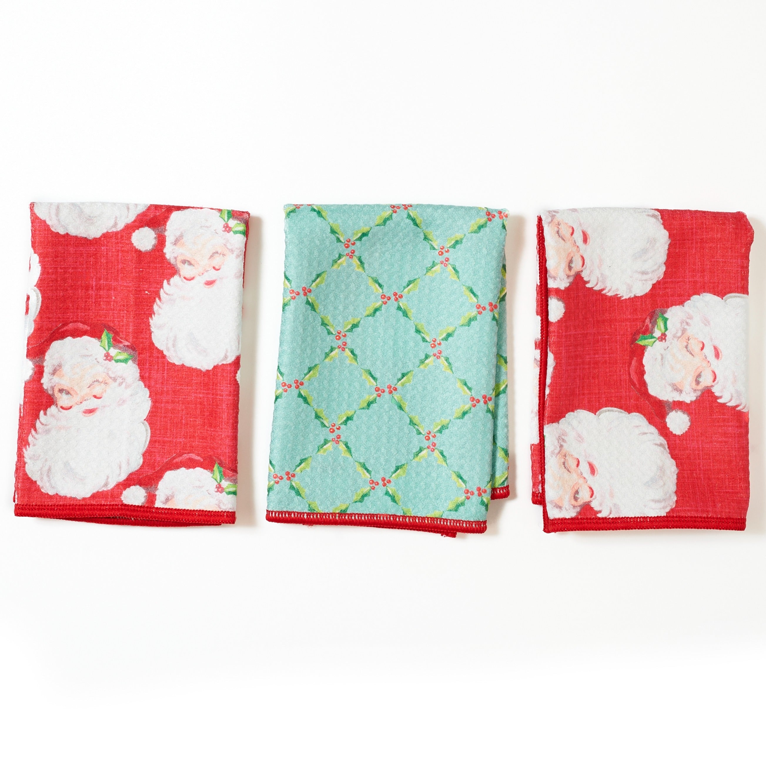 Mighty Mini Towel (Set of 3) Reversible - Heather Collins Santa Baby - Once Again Home Co.