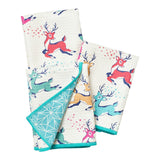 Mighty Mini Towel (Set of 3) Reversible - Heather Jacobs Reindeer Games - Once Again Home Co.