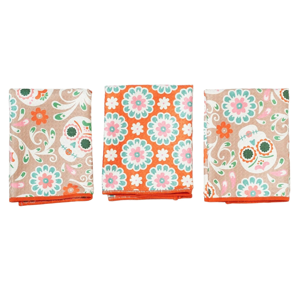 Mighty Mini Towel (Set of 3) Reversible - Heather Jacobs Sugar Skull - Once Again Home Co.