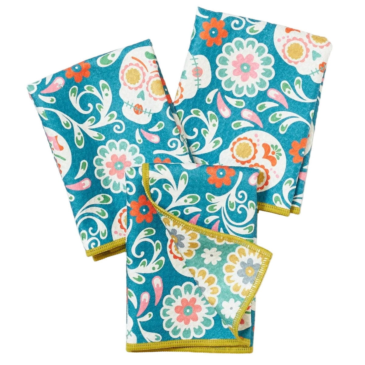 Mighty Mini Towel (Set of 3) Reversible - Heather Jacobs Sugar Skull - Once Again Home Co.