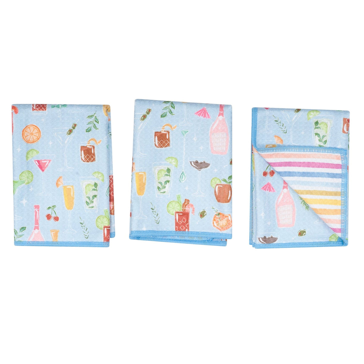 Mighty Mini Towel (Set of 3) Reversible - Iris & Sea Happy Hour - Once Again Home Co.