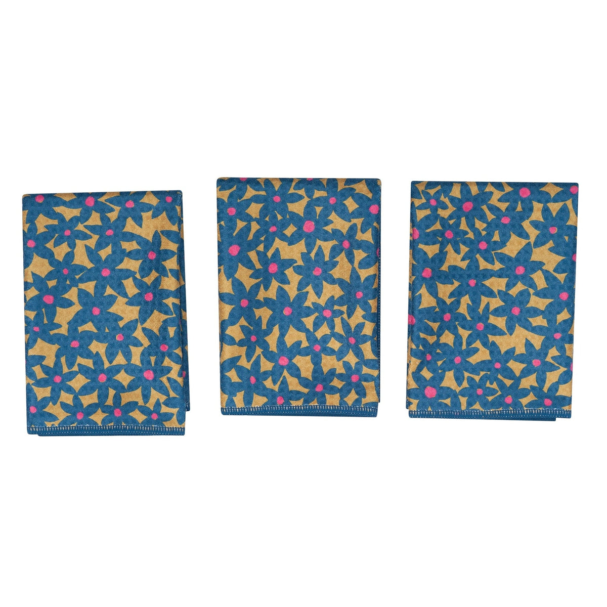 Mighty Mini Towel (Set of 3) Reversible - Iris & Sea Mini Blooms - Once Again Home Co.