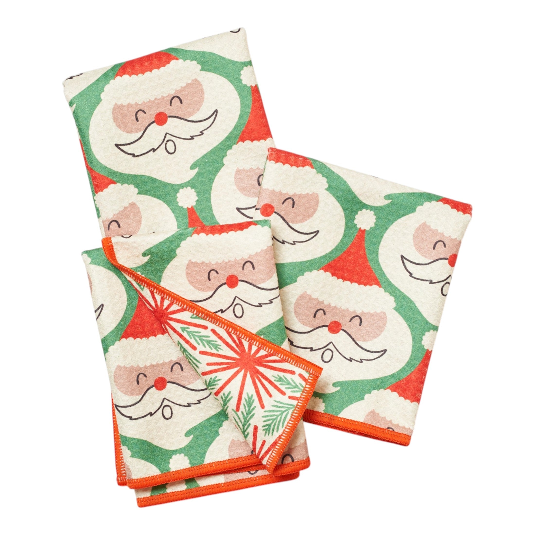 Mighty Mini Towel (Set of 3) Reversible - Jen Owens Santas - Once Again Home Co.