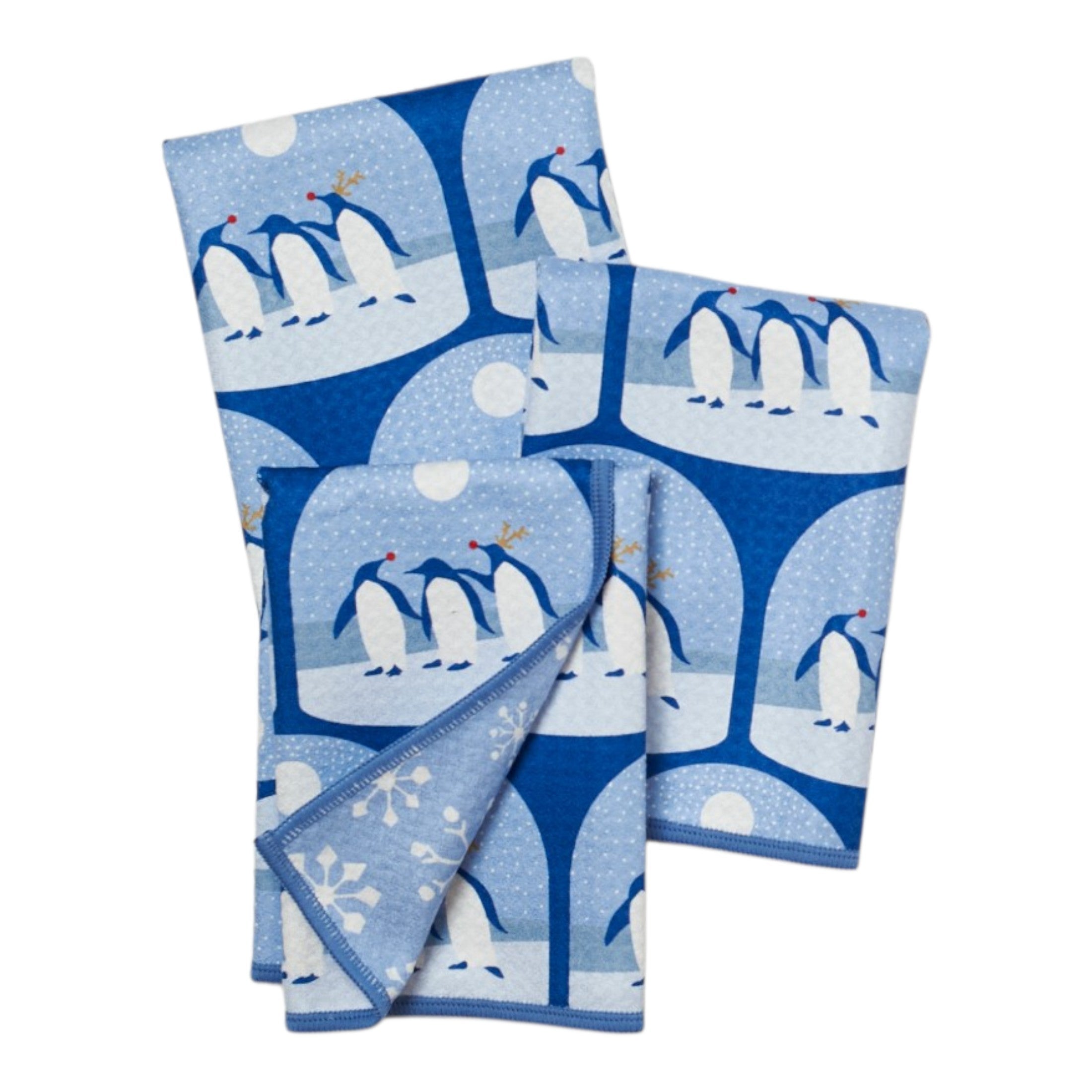 Mighty Mini Towel (Set of 3) Reversible - Kate Nelligan Arctic Penguins - Once Again Home Co.