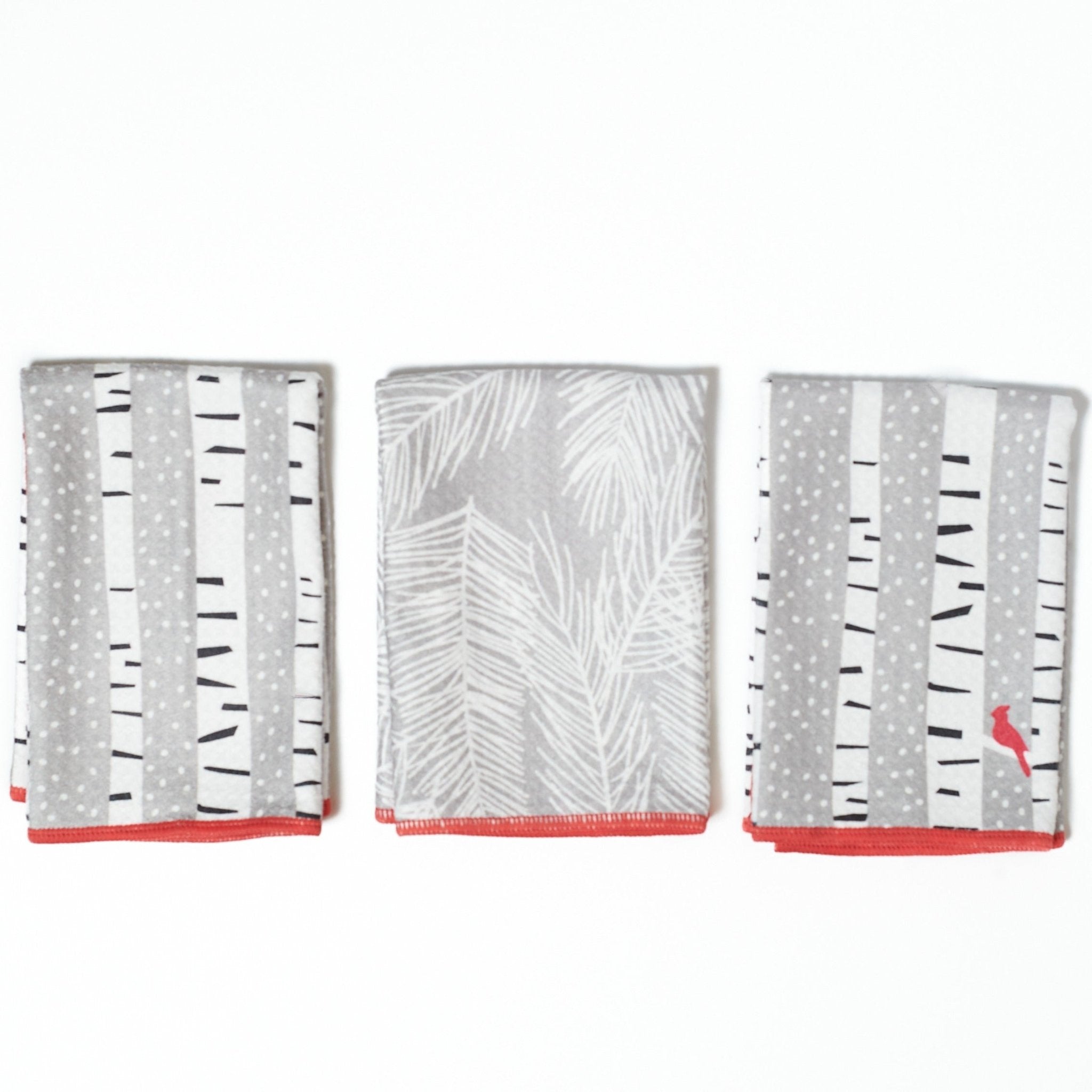 Mighty Mini Towel (Set of 3) Reversible - Kate Nelligan Cardinal - Once Again Home Co.
