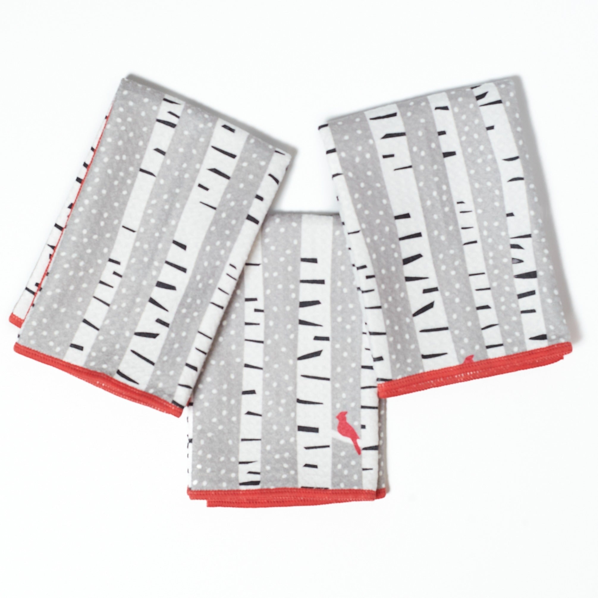 Mighty Mini Towel (Set of 3) Reversible - Kate Nelligan Cardinal - Once Again Home Co.
