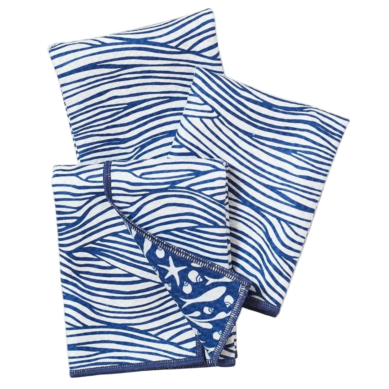Mighty Mini Towel (Set of 3) Reversible - Kate Nelligan Tidepool - Once Again Home Co.