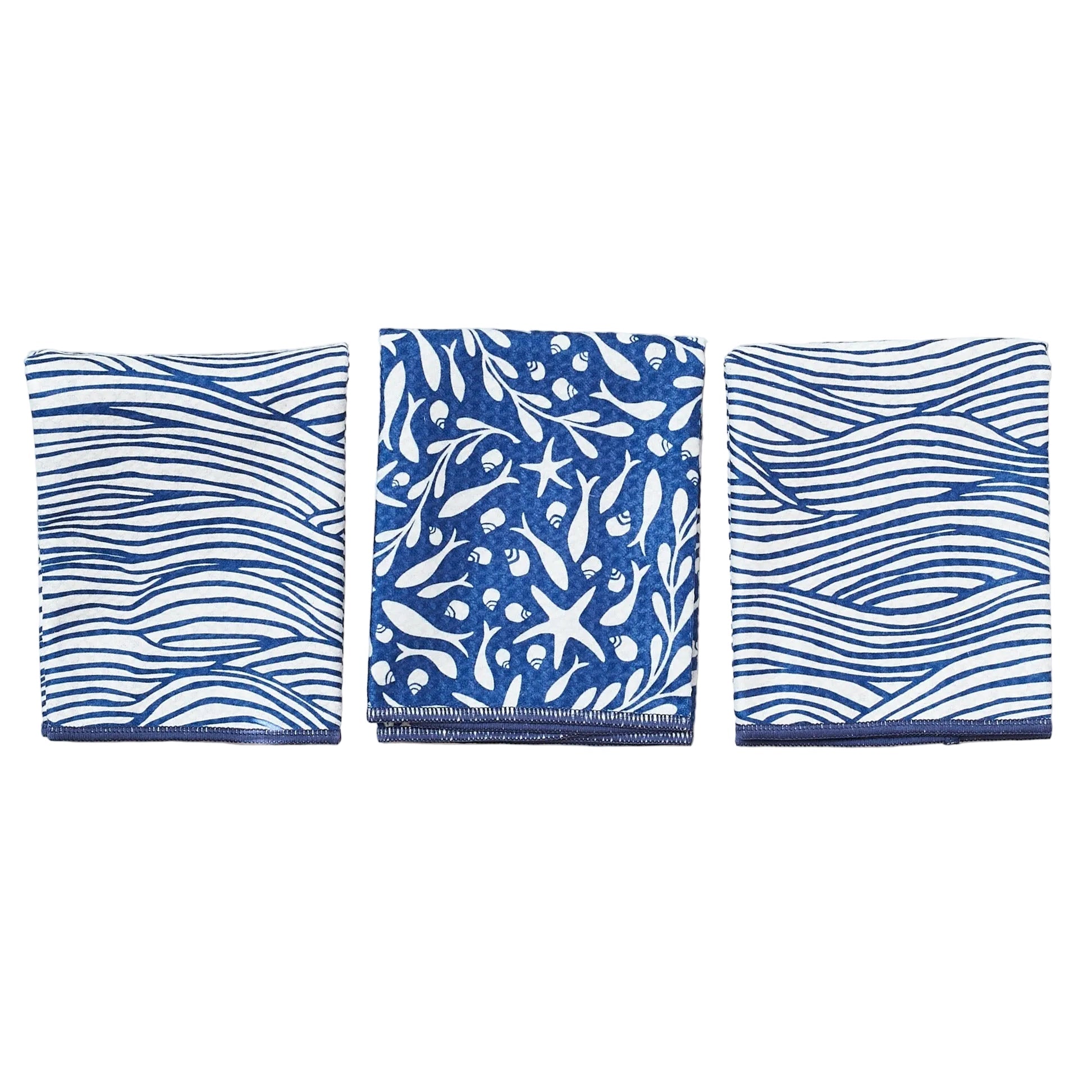Mighty Mini Towel (Set of 3) Reversible - Kate Nelligan Tidepool - Once Again Home Co.