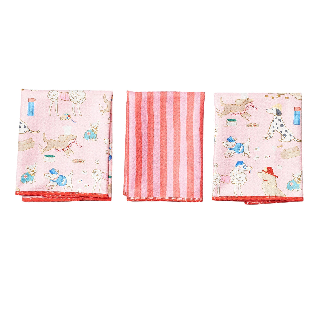 Mighty Mini Towel (Set of 3) Reversible - Mable Tan Canine Caper - Once Again Home Co.